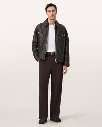 AllSaints Leather Starday Leather Jacket, Size: M