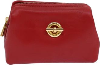 Celine Pre-owned Clutches, female, Red, Size: ONE SIZE Pre-owned Vintage Leather Pouch