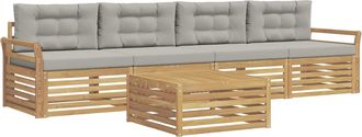 vidaXL Conjunto De Sof&aacute;s De Exterior 5 Uds. Blanco Y Gris Claro Vidaxl
