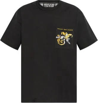 Versace Jeans Couture T-shirt met Zak - Heren - T-shirts - Zwart - M - Katoen - Tops