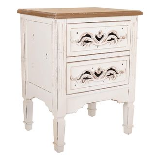 Wanderlust Deco Mesita De Madera De Blanca 48x38x62