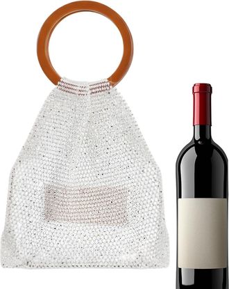 Generic Woven Purse Bag - Crystal Sparkling Handle Tote, Handmade Women Woven Tote | For Family Friends Girlfriend Travel Home Indoor Outdoor Daily Commute Ha