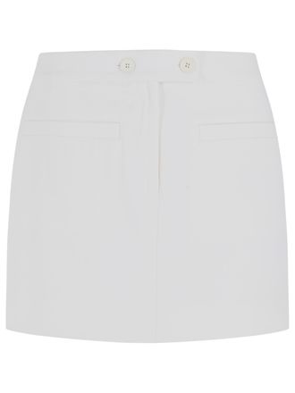 Courr&egrave;ges minirok van witte wolmix