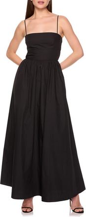 Susana Monaco Open Back Cotton Poplin Maxi Dress in Black at Nordstrom Rack, Size X-Small