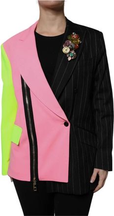 Dolce & Gabbana Patchwork Jas met Versieringen - Dames - Blazers - Veelkleurig - L - Jassen