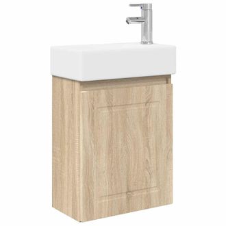 vidaXL M&oacute;dulo De Ba&ntilde;o Con Grifer&iacute;a Roble Sonoma 45,5 X 22,5 X 84 Cm Vidaxl