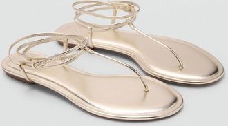 Mango Sandali fasce metallizzate oro - Donna - 35 - MANGO