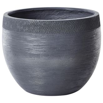 Beliani Beliani - Maceta Gris 50 Cm Macetero Mezcla Arcilla Fibra Resistente Uv Zakros