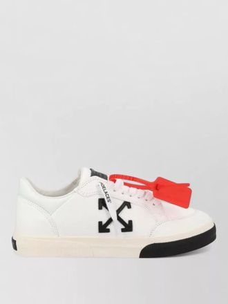 Off-white sneakers contrast sole round toe rubber