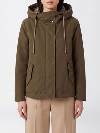 Herno Parka corto in misto cotone con cappuccio e chiusura a scomparsa