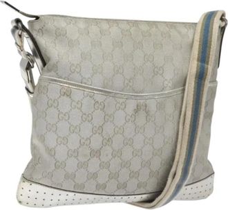 Gucci Pre-owned Canvas gucci-bags - Dames - Vintage Schoudertas - Grijs - ONE Size - Leer - Vintage