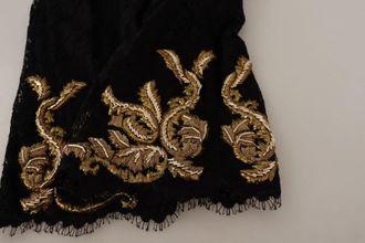 Dolce & Gabbana Black Lace Gold Baroque SPECIAL PIECE Womens Shorts