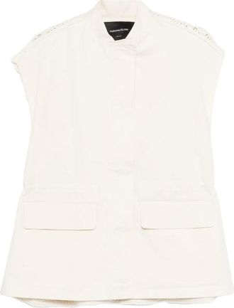 Fabiana Filippi crochet-panel waistcoat - women - Cotton/Elastane/Acetate/Silk/Polyamide - 38 - Neutrals