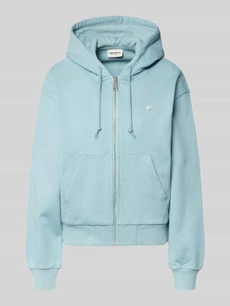 Carhartt Work in Progress Sweatjacke mit Logo-Stitching Modell Casey in Hellblau, Gr&ouml;&szlig;e XS