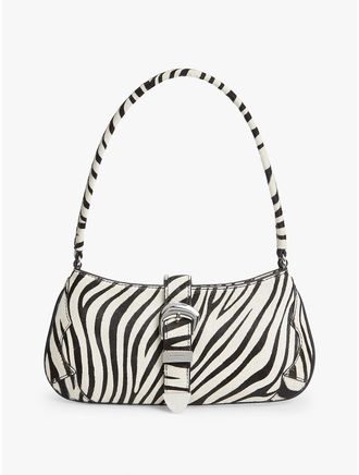 Tommy Hilfiger Womens Tommy Jeans Zebra-Print Calf Hair Bag - White