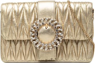 Miu Miu Pre-owned Miu Miu Metallic Matelasse Nappa Crystal Embellished Crossbody Ladies VGB66E4H5U5RM60T