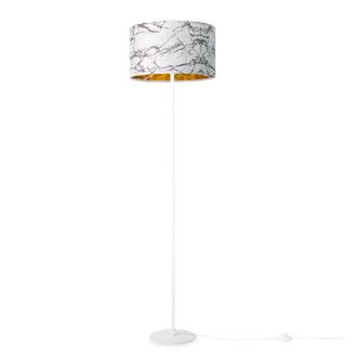 Paco Home Paco Home - Luminaria De Pie Sal&oacute;n Dormitorio E27 M&aacute;rmol Piedra Dise&ntilde;o Gris Blanco Oro (&oslash;38cm), L&aacute;mpara De Pie - Blanco