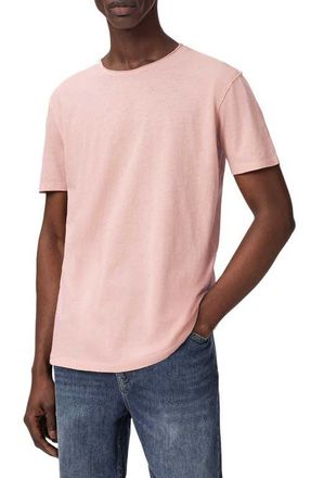 AllSaints Figure Roll Neck Cotton T-Shirt in Sunbaked Pink at Nordstrom, Size Medium