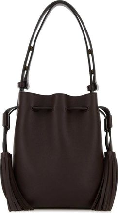 Valentino Garavani Dark Brown Black So Seau Small Bucket Bag