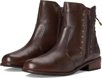 David Tate Womens David Tate Maestro Boots Brown Leather Studded Side Zipper GAL2099