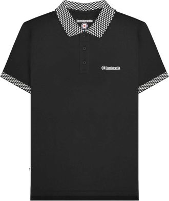 Lambretta Heren SS25 Tweekleurig Poloshirt (Zwart)