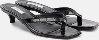 Toteme Croc-effect leather thong sandals