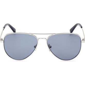 GANT Pilot Sunglasses in Shiny Light Ruthenium /Blue at Nordstrom Rack