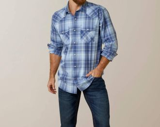 Ariat Halmaty Retro Fit Shirt In Vastness Blue