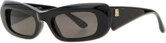 Balenciaga Accessoires, unisex, Zwart, ONE Size, Nylon, Diva Rechthoekige Zonnebril