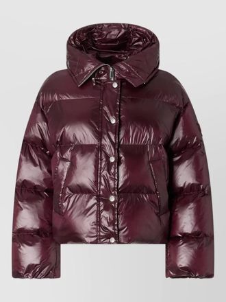 Pinko hooded quilted jacket shiny finish pockets