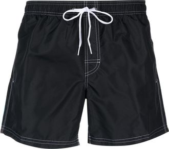 Sundek logo-patch striped swim shorts - men - Nylon/Polyester - S - Black