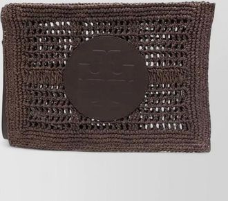 Tory Burch ella raffia clutch bag