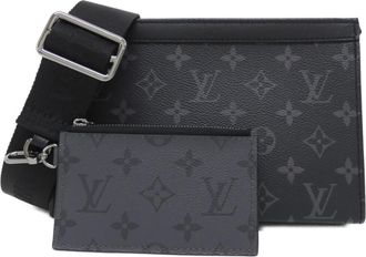 Louis Vuitton Black Coated Canvas Shoulder Bag (Pre-Owned)