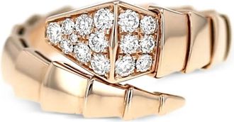 Bulgari Anello Serpent in oro rosa 18 carati con diamanti