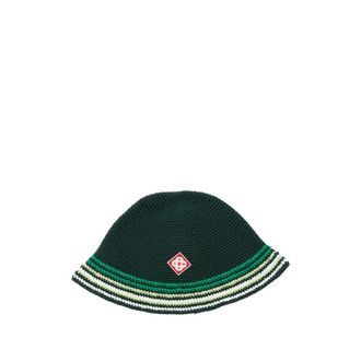 Casablanca Stripe Crochet Hat - unisex - Hoeden - Groen - M/L - Accessoires