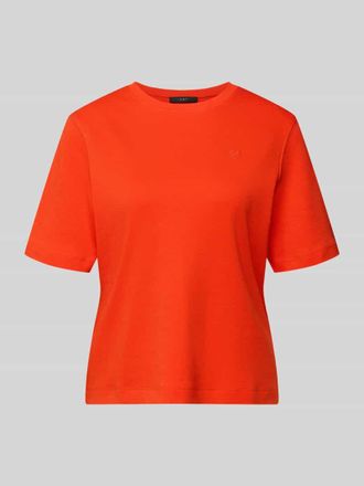 Oui T-Shirt mit Logo-Stitching Modell SVEHA in Rot, Gr&ouml;&szlig;e 40