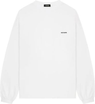 We11done embroidered long-sleeve T-shirt - White