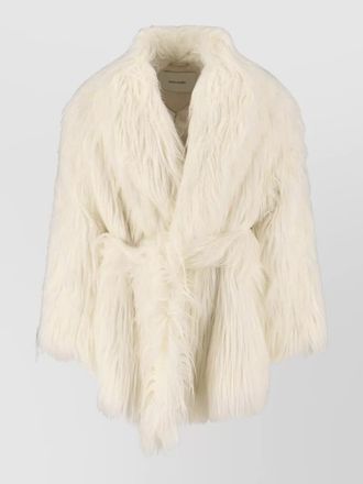 Entire studios belted faux fur coat soft touch