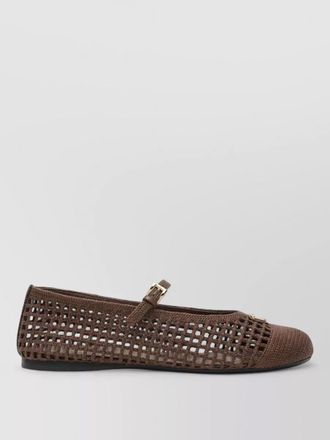 Prada mesh flat sole ballerina shoes round toe