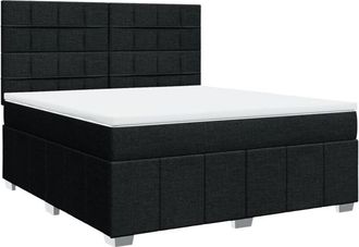 vidaXL Vidaxl - Cama Box Spring Con Colch&oacute;n Tela Negro 180x200 Cm