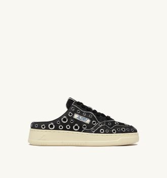 Autry SNEAKERS MEDALIST MULE IN PELLE NERA CON DETTAGLI BORCHIATI