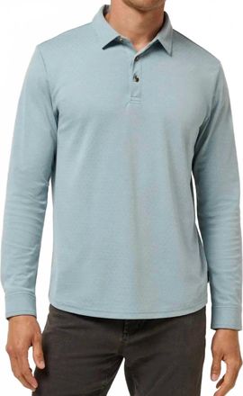 Travis Mathew Handsome Town Long Sleeve Polo Shirt In Blue