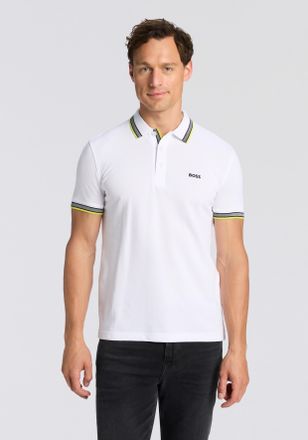 Boss Green by Hugo Boss Poloshirt BOSS GREEN Paddy, Herren, Gr. 5XL, weiss (open wei&szlig;112), Jersey, Obermaterial: 100% Baumwolle, regular fit, hoch geschlossener Ausschnitt, e