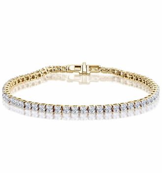 The Diamond Store 6ct HSi Lab Diamond Tennis Bracelet Claw Set in 9K Yellow Gold