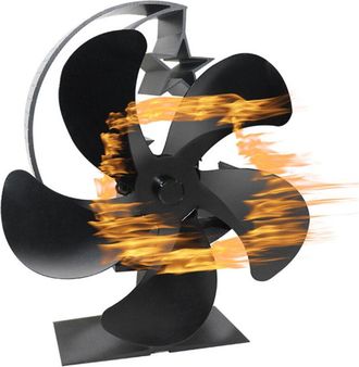 OEM Ventilador De Estufa De Le&ntilde;a De 5 Aspas, Flujo De Aire Horizontal, Alimentado Por Calor Para Estufas De Le&ntilde;a/troncos/gas/pellets