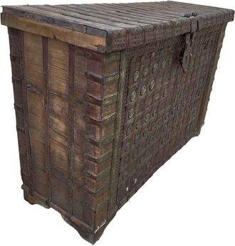 Wanderlust Deco Ba&uacute;l De Madera Artesanal 136x46x96h Cm