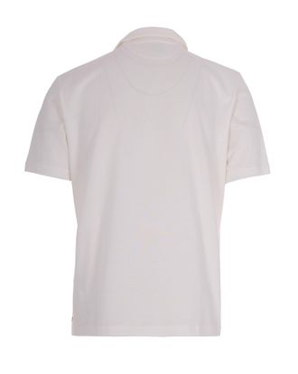 Eleventy Button-Placket Cotton Polo Shirt - White