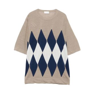 Ballantyne T-Shirts, male, Multicolor, Size: S Argyle T-shirt