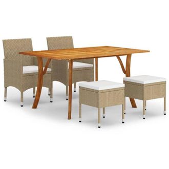 vidaXL Juego De Comedor De Jard&iacute;n De 5 Piezas Beige Vidaxl