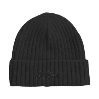 MC2 Saint Barth Wengen Wollen Muts - Heren - Accessoires - Zwart - Maat: ONE Size Wol